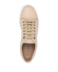 hellbeige Wildleder niedrige Sneakers von Lanvin