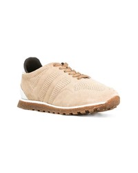 hellbeige Wildleder niedrige Sneakers von Alberto Fasciani