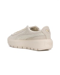 hellbeige Wildleder niedrige Sneakers von Puma