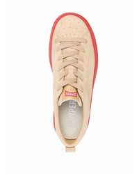 hellbeige Wildleder niedrige Sneakers von Camper