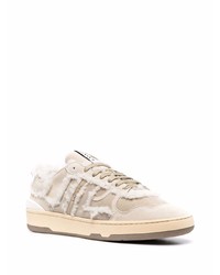 hellbeige Wildleder niedrige Sneakers von Lanvin