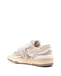 hellbeige Wildleder niedrige Sneakers von Lanvin