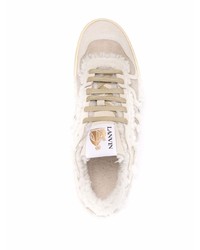 hellbeige Wildleder niedrige Sneakers von Lanvin