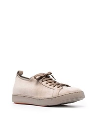 hellbeige Wildleder niedrige Sneakers von Santoni