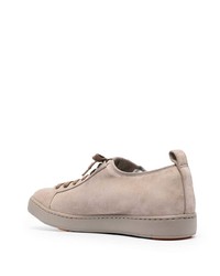 hellbeige Wildleder niedrige Sneakers von Santoni