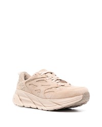 hellbeige Wildleder niedrige Sneakers von Hoka One One