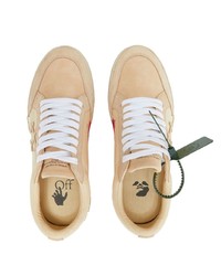 hellbeige Wildleder niedrige Sneakers von Off-White