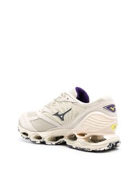 hellbeige Wildleder niedrige Sneakers von Mizuno