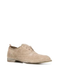 hellbeige Wildleder Oxford Schuhe von Officine Creative