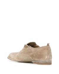 hellbeige Wildleder Oxford Schuhe von Officine Creative