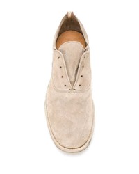 hellbeige Wildleder Oxford Schuhe von Officine Creative