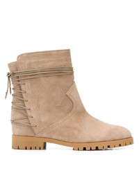 hellbeige Wildleder Stiefeletten von Aquazzura