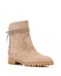 hellbeige Wildleder Stiefeletten von Aquazzura