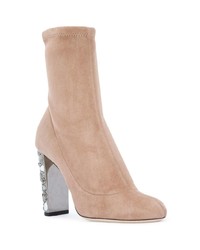 hellbeige Wildleder Stiefeletten von Jimmy Choo