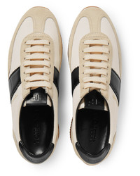 hellbeige Wildleder Turnschuhe von Tom Ford