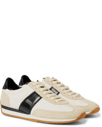 hellbeige Wildleder Turnschuhe von Tom Ford