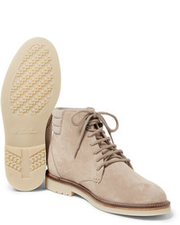 hellbeige Wildlederfreizeitstiefel von Loro Piana