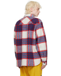 hellbeige Wolllangarmhemd mit Schottenmuster von MONCLER GRENOBLE