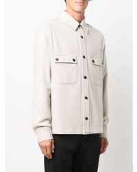 hellbeige Wolllangarmhemd von Calvin Klein