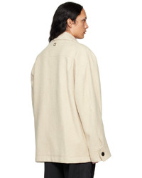 hellbeige Wollshirtjacke von Wooyoungmi