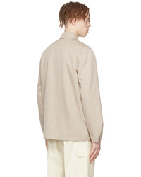 hellbeige Wollshirtjacke von Jil Sander