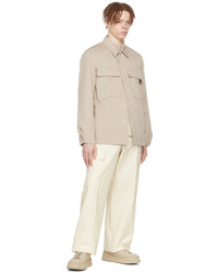 hellbeige Wollshirtjacke von Jil Sander