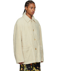 hellbeige Wollshirtjacke von Dries Van Noten