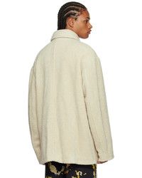 hellbeige Wollshirtjacke von Dries Van Noten