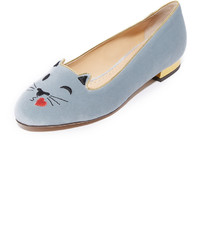 hellblaue Ballerinas von Charlotte Olympia