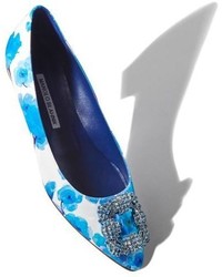 hellblaue Ballerinas von Manolo Blahnik