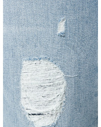 hellblaue enge Jeans aus Baumwolle mit Destroyed-Effekten von CK Calvin Klein
