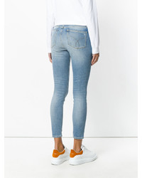 hellblaue enge Jeans aus Baumwolle mit Destroyed-Effekten von CK Calvin Klein