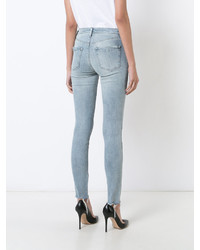 hellblaue enge Jeans aus Baumwolle mit Destroyed-Effekten von J Brand