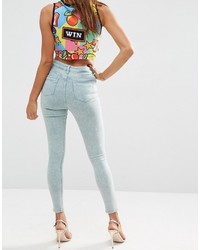 hellblaue enge Jeans aus Baumwolle von Asos