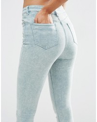 hellblaue enge Jeans aus Baumwolle von Asos