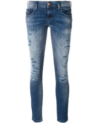 hellblaue enge Jeans aus Baumwolle von Diesel