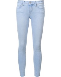 hellblaue enge Jeans aus Baumwolle von Paige