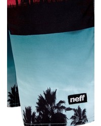 hellblaue bedruckte Badeshorts von Neff Headwear