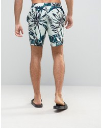 hellblaue bedruckte Badeshorts von Asos