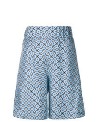 hellblaue bedruckte Bermuda-Shorts