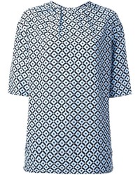 hellblaue bedruckte Bluse von Marni