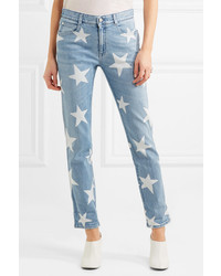 hellblaue bedruckte Boyfriend Jeans von Stella McCartney