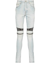 hellblaue bedruckte enge Jeans von Amiri