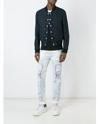 hellblaue bedruckte enge Jeans von Givenchy