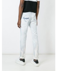 hellblaue bedruckte enge Jeans von Givenchy