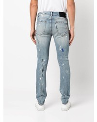 hellblaue bedruckte enge Jeans von Neuw