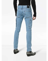 hellblaue bedruckte enge Jeans von 1017 Alyx 9Sm
