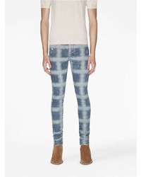 hellblaue bedruckte enge Jeans von Amiri