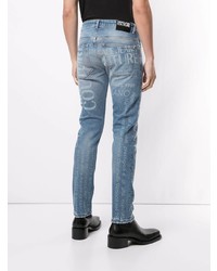 hellblaue bedruckte enge Jeans von VERSACE JEANS COUTURE