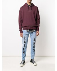 hellblaue bedruckte enge Jeans von DSQUARED2